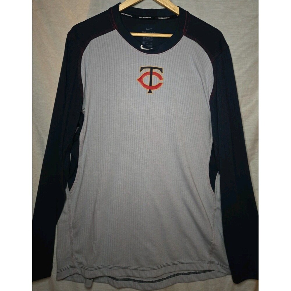 Minnesota Twins Nike Baseball Dri-FIT MLB Blue/Gray Long Sleeve T-Shirt Sz XXL